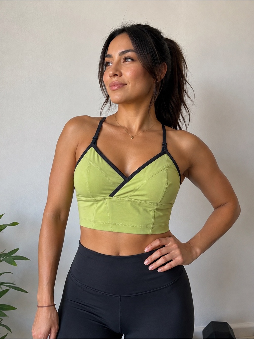 Lululemon Green Longline Bralette Crop Top